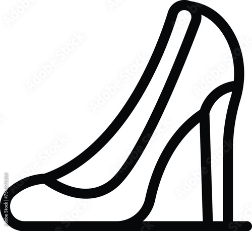 Elevated lady shoes icon outline vector. Stiletto heels. Model elegant collection footwear
