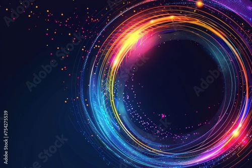 Multicolored circular shape Energy Flow Background