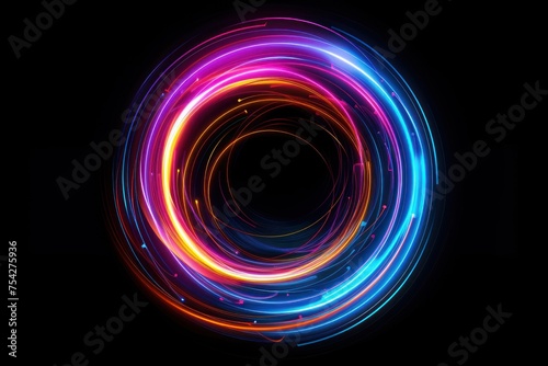 Multicolored Energy Flow circular shape Background