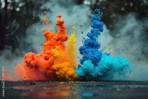 Explosion of colorfull Acrylic Ink background