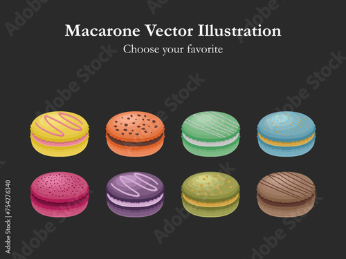 macaroon food vector pattern sugar cream pastry sweet colorful bakery eat dessert menu homemade cake