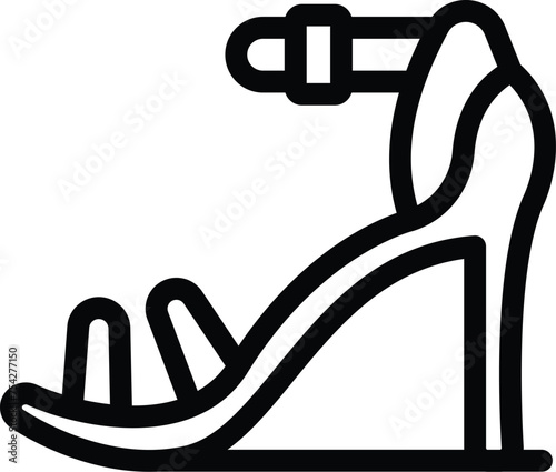 Comfortable high heels sandals icon outline vector. Catwalk fashionista pumps. Elegance outfit event shoes