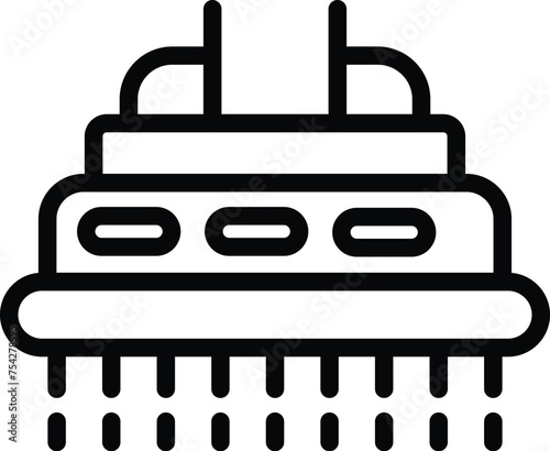 Hood vent icon outline vector. Kitchen oven chimney. Fanning innovative appliance