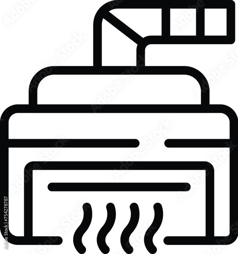 Cooker extractor icon outline vector. Stove metal hood. Kitchen air vent