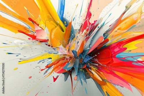 Dynamic explosion of colors and shapes background