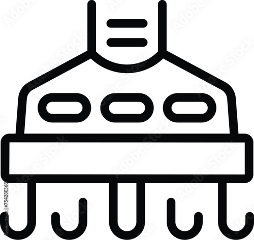 Hood mechanism icon outline vector. Cookery exhaust system. Stainless kitchen assembly