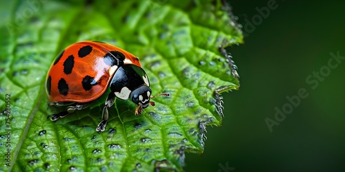 Ladybug captured in clos. Concept The topic provided seems incomplete, Can you please provide more details or clarify the topic for the description?