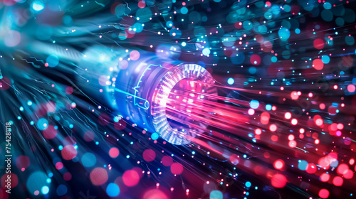 futuristic data flow close-up