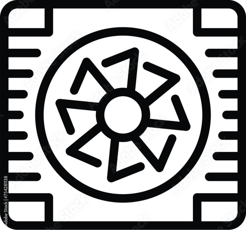 Hood purifier apparatus icon outline vector. Stainless innovative filter assembly. Cookery air extractor chimney