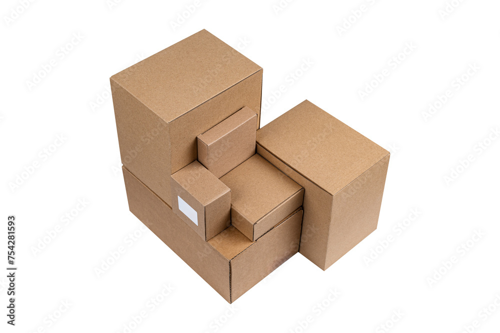Cardboard parcel boxes for delivery isolated on a white isolated background. Cardboard parcel boxes for delivery isolated on a white isolated background.