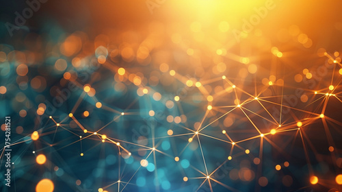 interconnected geometric shapes, abstract technology background