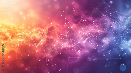 interconnected geometric shapes, abstract technology background