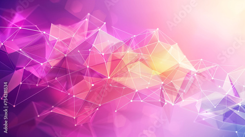 interconnected geometric shapes, abstract technology background