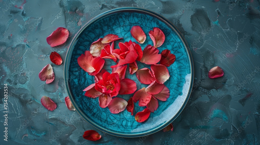 Fototapeta premium flower petals on a plate.