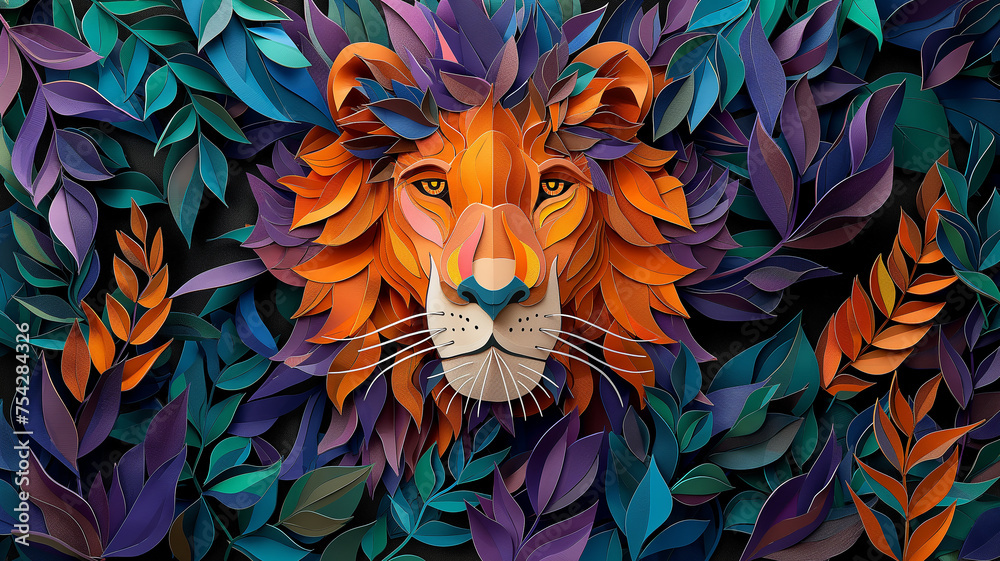illustration of an abstract lion
