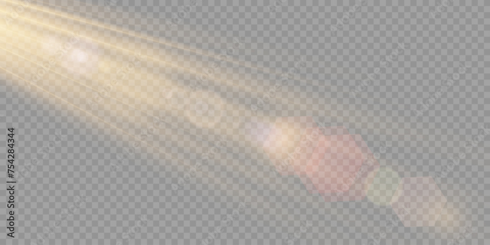 Vector transparent sunlight special lens flare light effect. PNG