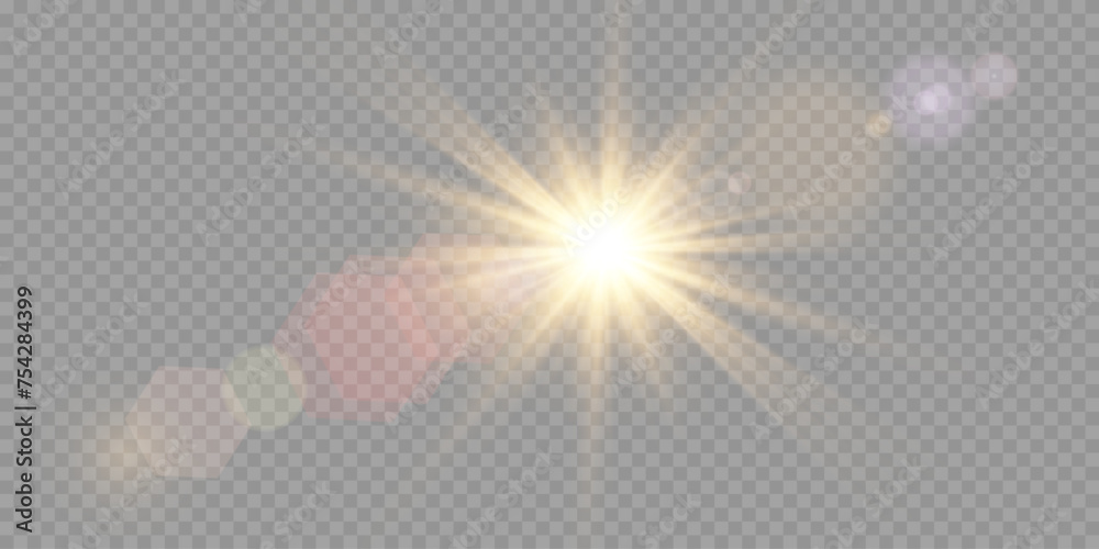 Vector transparent sunlight special lens flare light effect. PNG - obrazy, fototapety, plakaty 