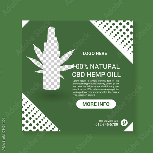 Cbd oil social media instagram post and banner template
