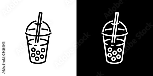 タピオカドリンクのベクターアイコン