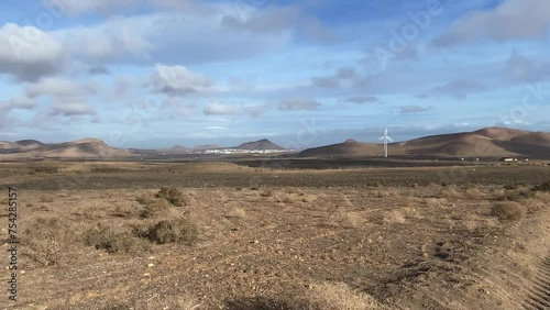Desert landscape around the town of San Bartolome, 
San Bartolomé de Tirajana, Canary Islands, Spain photo