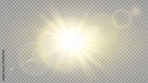 Vector transparent sunlight special lens flare light effect. PNG