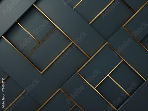 Dark textured background intersected by elegant gold lines creating a geometric pattern. photo
