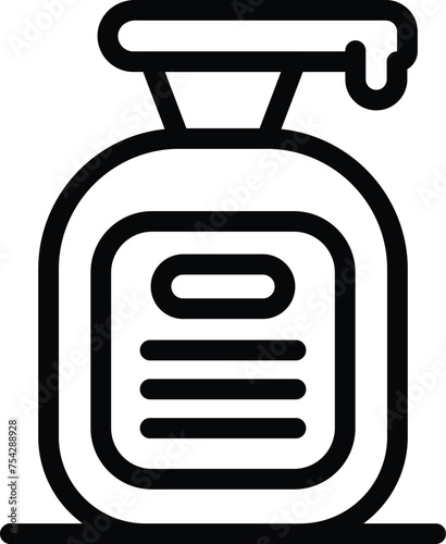 Liquid soap icon outline vector. Washing cosmetic product. Liquid sanitizing dispenser