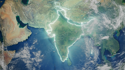 Realistic Earth Glowing Borders India