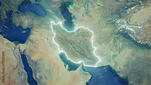 Realistic Earth Glowing Borders Iran