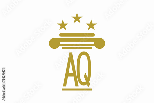 initials law firm logo with letter logo aq consept premium vector