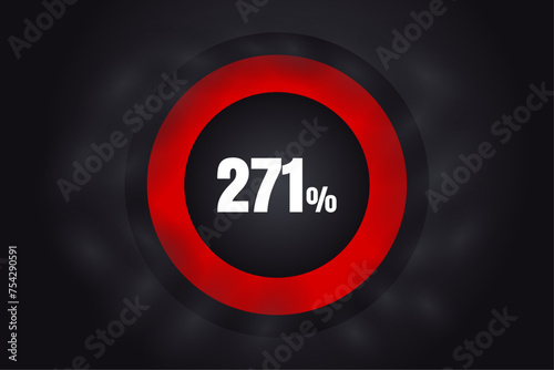 Loading 271% banner with dark background and red circle and white text. 271% Background design.