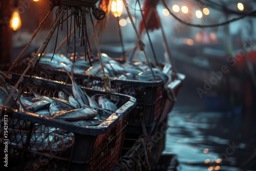 fish industry concept ,seafood for markets and restaurants photo