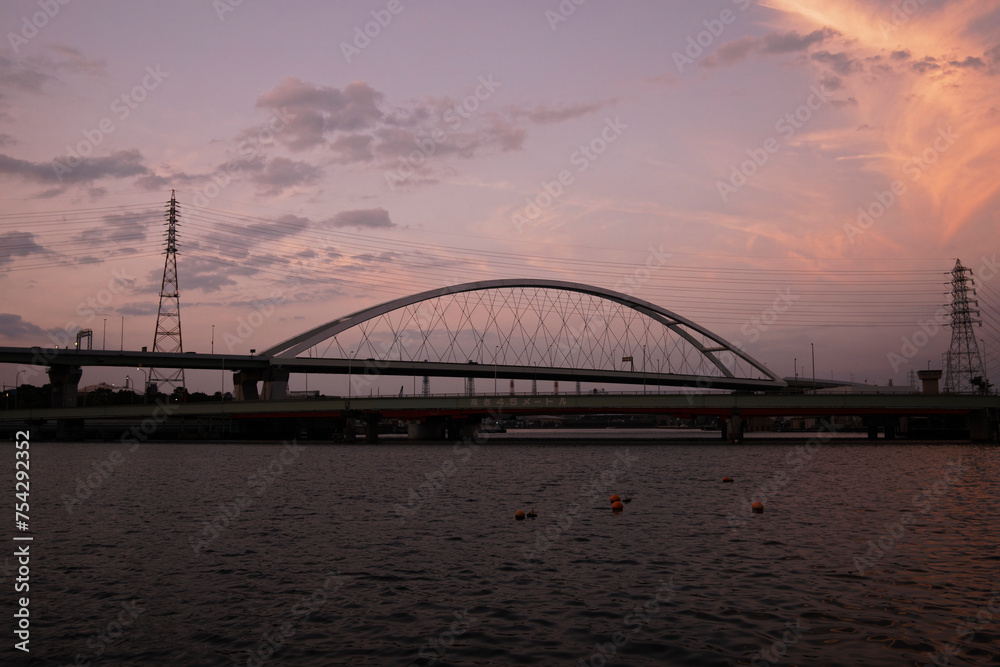 Naklejka premium Sakai-Semboku Coastal Industrial Zone(堺泉北臨海工業地帯)