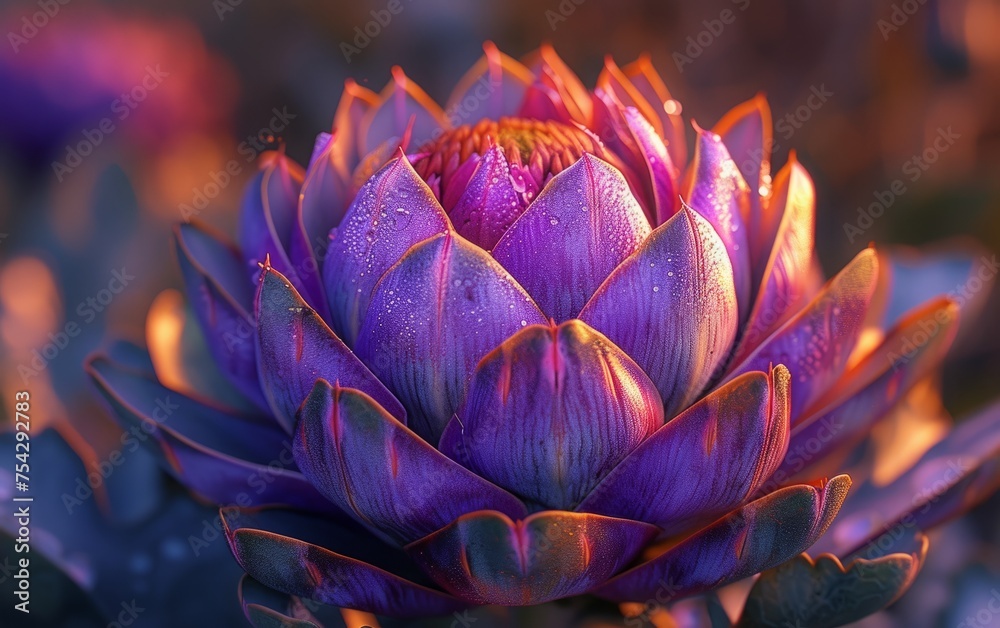 An Artichoke Flower Captured in Macro Photography An Artichoke Flower Captured in Macro Photography
