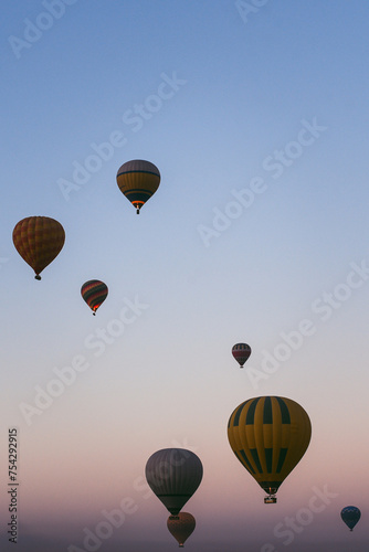 Hot air Balloons above Valley of the King in Luxor, Egypt