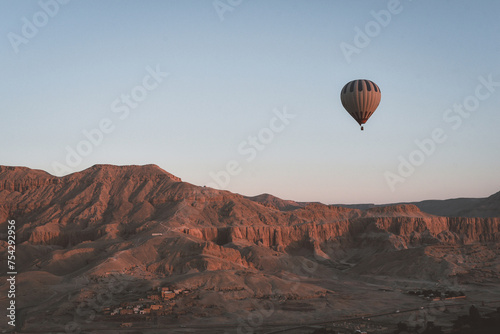 Air balloon flying around Luxor, Egypt