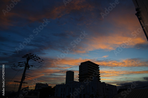 Sunset over the city