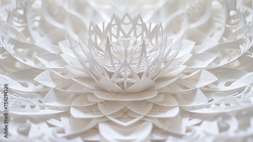 Biała papierowa kwiat z otworami, mistrzowskie wykonanie
