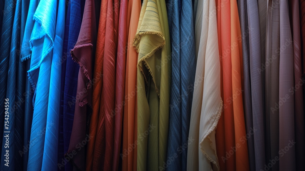 Vibrant array of winter jackets on display showcasing a spectrum of colors and styles