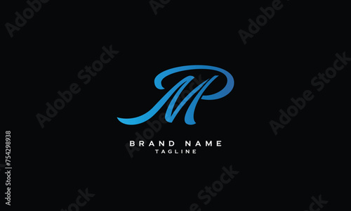 MP, PM, Abstract initial monogram letter alphabet logo design