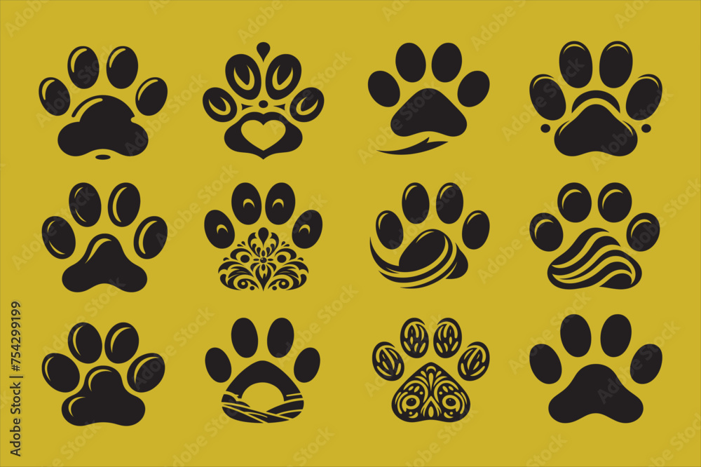 Fototapeta premium Silhouette Vector design of a Paw