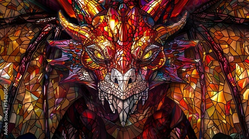Stained Glass Chinese dragon 