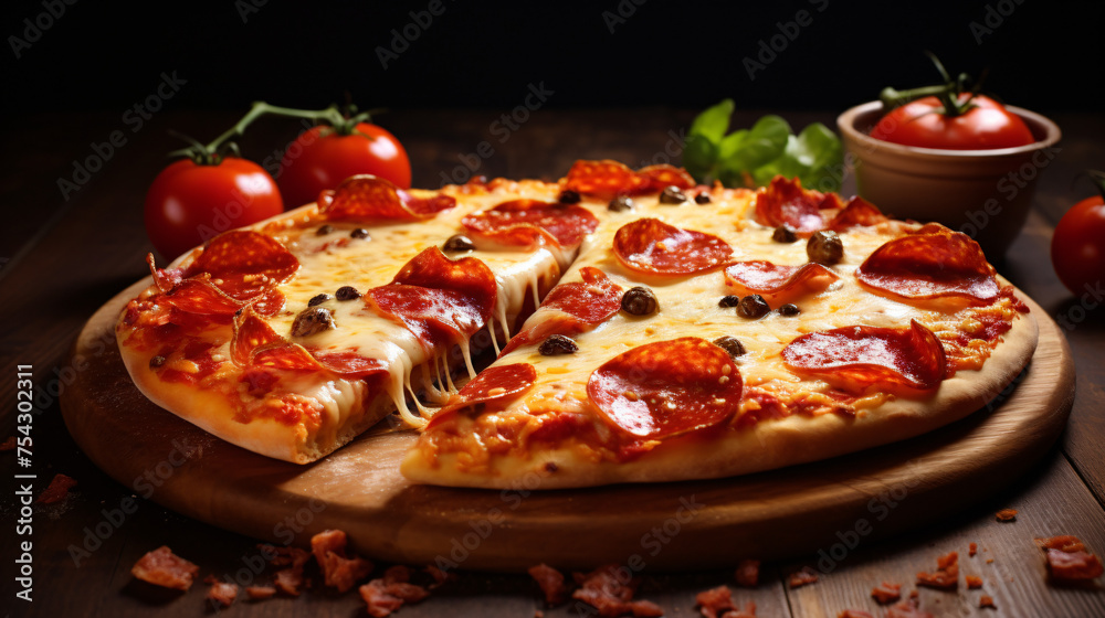 Pizza Pepperoni and Cheese. .