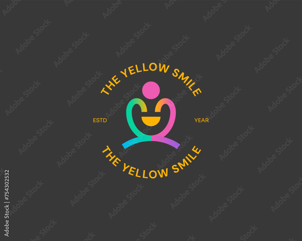 Creative colorful smile people logo gradient Creative colorful smile people logo gradient