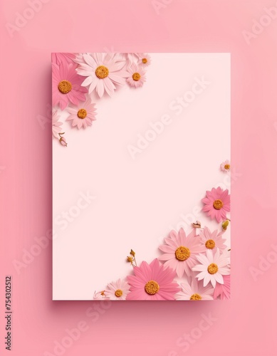 pink flower frame