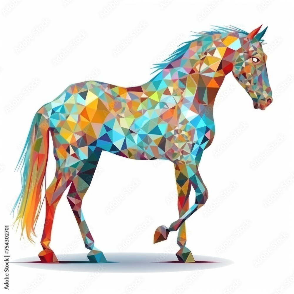 Obraz premium Horse on a white background. Clipart. Generative AI.