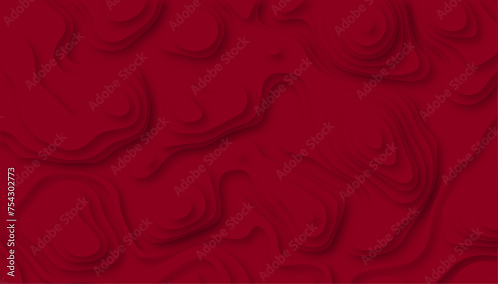 Red paper cut background. Abstract realistic papercut decoration textured with wavy layers. Red paper cut background. Abstract realistic papercut decoration textured with wavy layers.