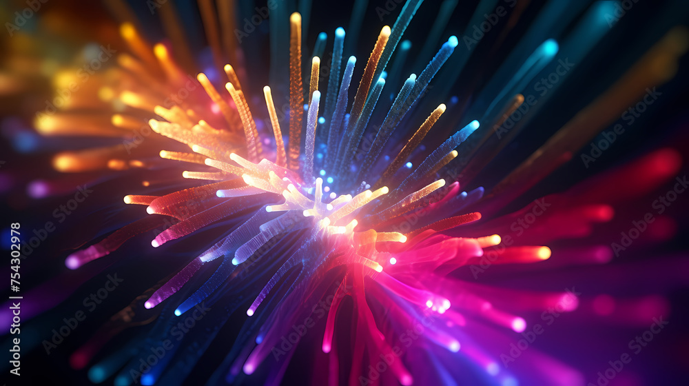 Obraz premium Fiber optics colorful