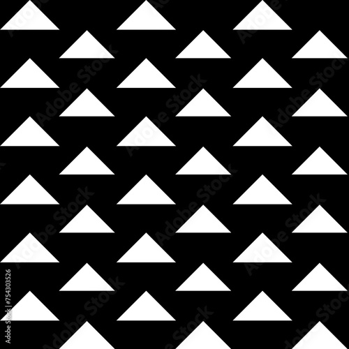 Simple regular graphic design.Triangular abstract black and white background..Modern seamless background.