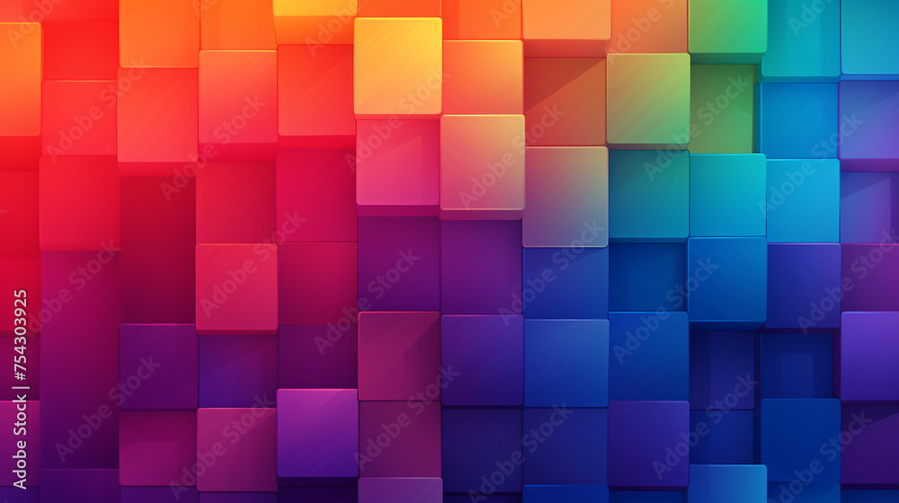 Rectangular blocks with gradient color transitions a